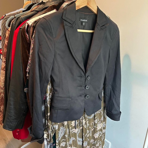 90S BEBE CORSET BACK BLAZER - Picture 2 of 3